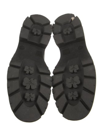 Stuart Weitzman Leather Bow Accents Loafers