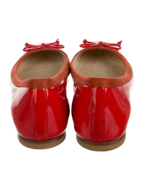 Stuart Weitzman Patent Leather Bow Accents Ballet Flats