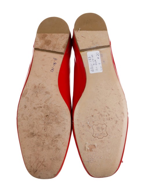 Stuart Weitzman Patent Leather Bow Accents Ballet Flats