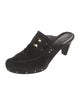Stuart Weitzman Suede Studded Accents Mules