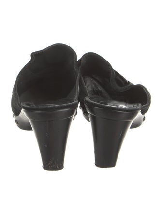 Stuart Weitzman Suede Studded Accents Mules