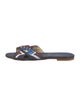 Stuart Weitzman Denim Printed Slides