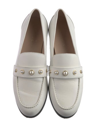 Stuart Weitzman Leather Studded Accents Loafers