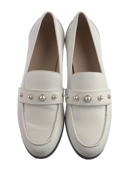 Stuart Weitzman Leather Studded Accents Loafers