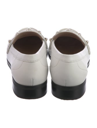 Stuart Weitzman Leather Studded Accents Loafers