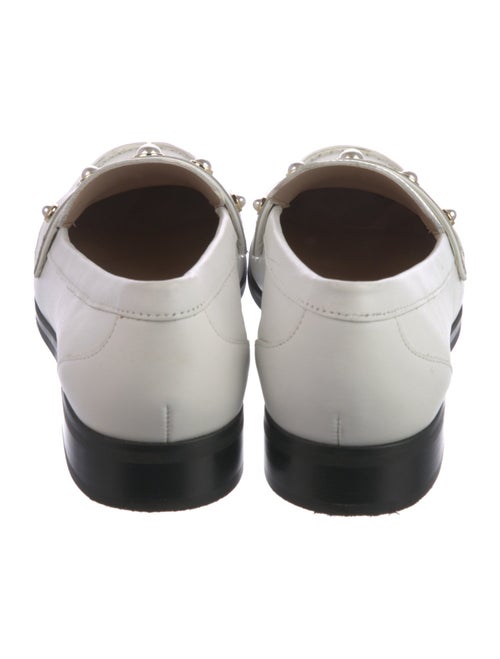 Stuart Weitzman Leather Studded Accents Loafers