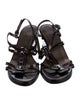 Stuart Weitzman Patent Leather T-Strap Sandals