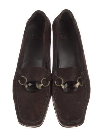 Stuart Weitzman Suede Crystal Embellishments Flats