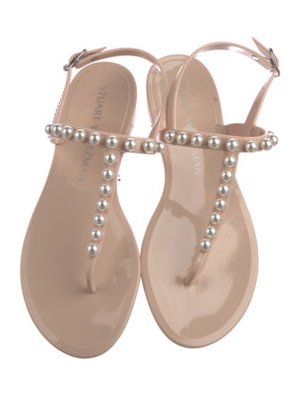 Stuart Weitzman Rubber T-Strap Sandals