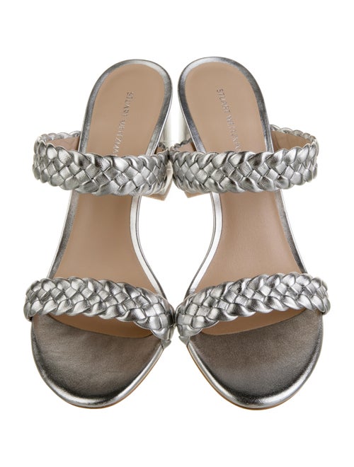 Stuart Weitzman Patent Leather Animal Print Slides