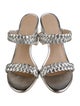 Stuart Weitzman Patent Leather Animal Print Slides