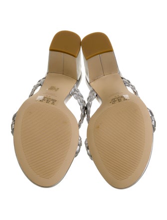 Stuart Weitzman Patent Leather Animal Print Slides