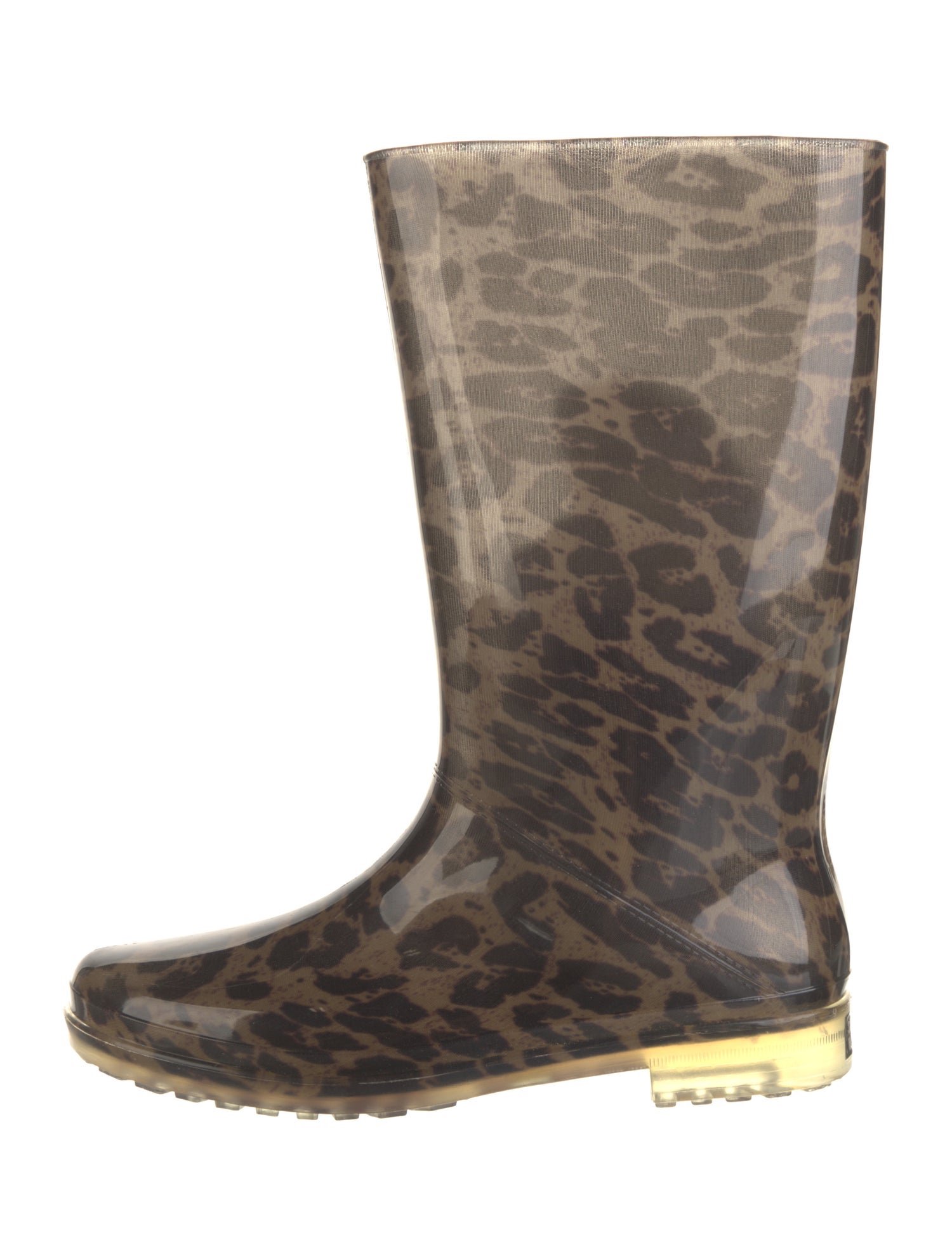 Stuart Weitzman Rubber Animal Print Rain Boots