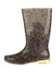 Stuart Weitzman Rubber Animal Print Rain Boots