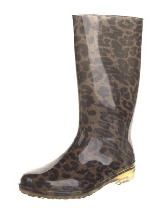 Stuart Weitzman Rubber Animal Print Rain Boots
