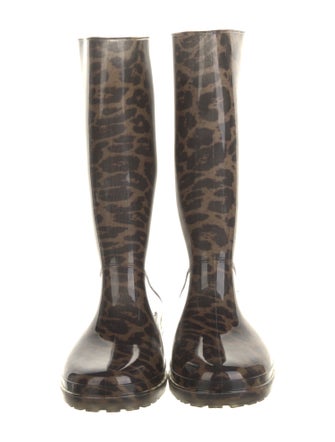 Stuart Weitzman Rubber Animal Print Rain Boots