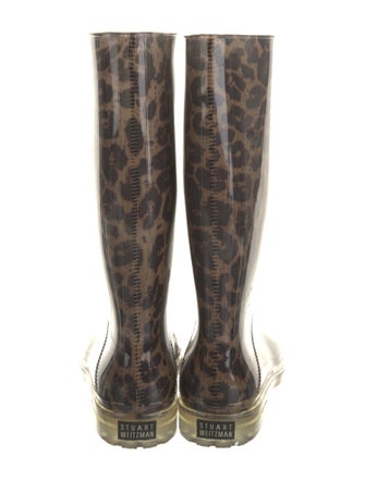 Stuart Weitzman Rubber Animal Print Rain Boots