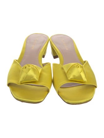 Stuart Weitzman Satin Printed Slides