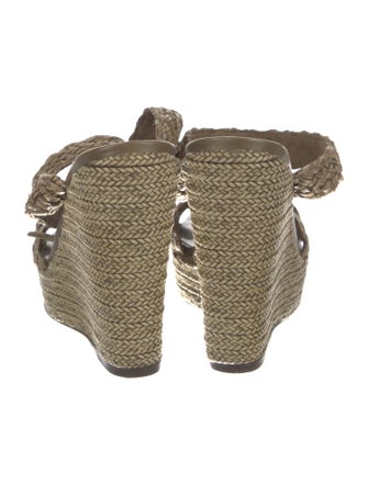 Stuart Weitzman Straw Braided Accents Espadrilles