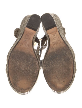 Stuart Weitzman Straw Braided Accents Espadrilles