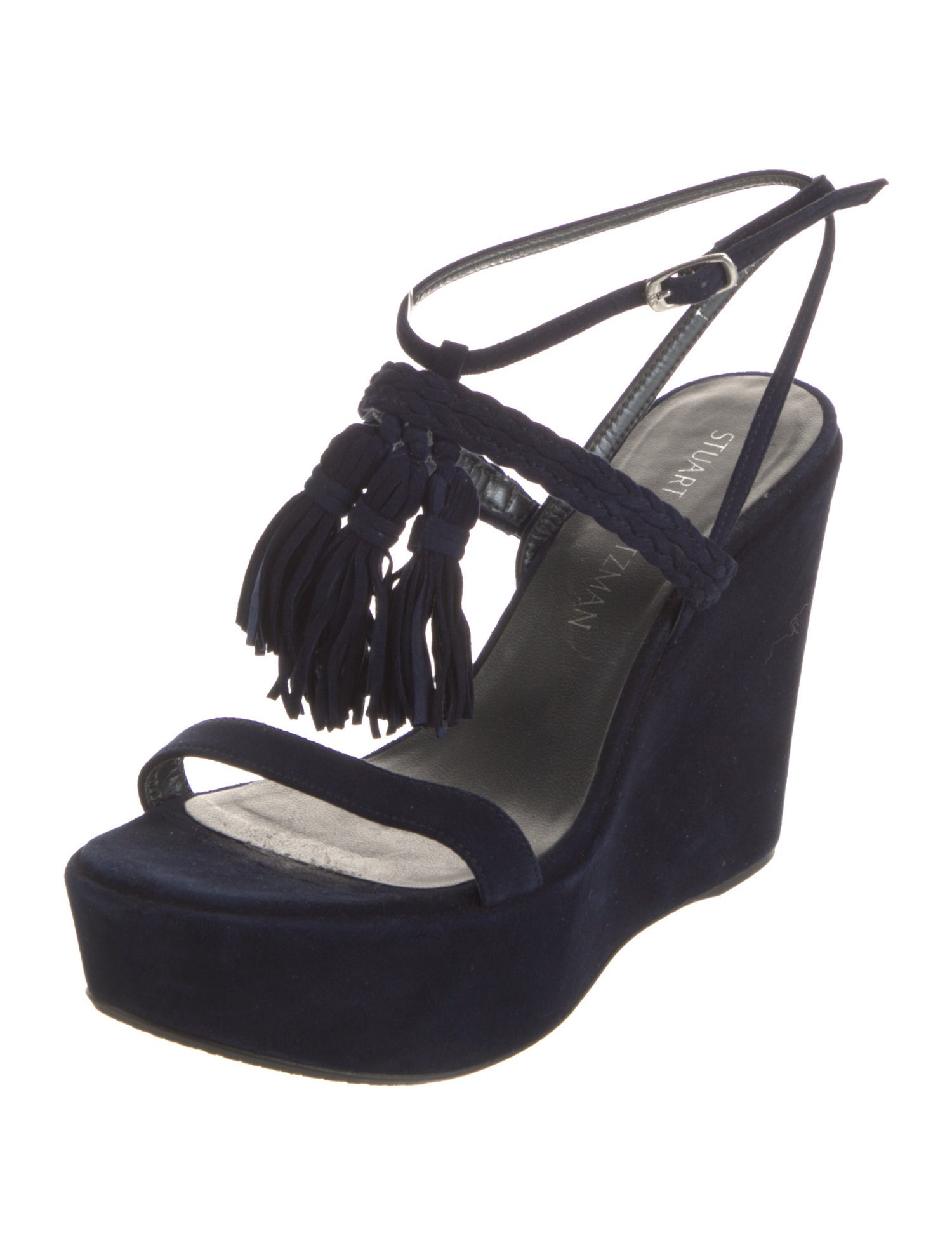 Stuart Weitzman Suede Tassel Accents Sandals