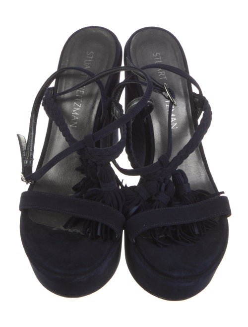 Stuart Weitzman Suede Tassel Accents Sandals