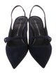 Stuart Weitzman Suede Bow Accents Slingback Pumps