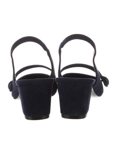 Stuart Weitzman Suede Bow Accents Slingback Pumps