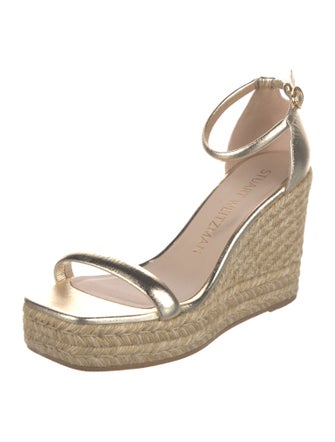 Stuart Weitzman Leather Braided Accents Espadrilles