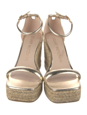 Stuart Weitzman Leather Braided Accents Espadrilles