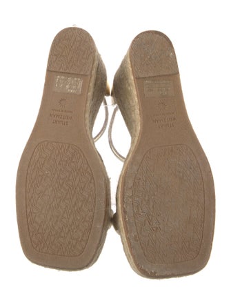 Stuart Weitzman Leather Braided Accents Espadrilles