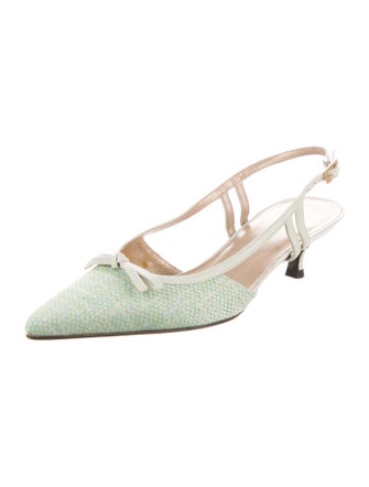 Stuart Weitzman Bow Accents Slingback Flats