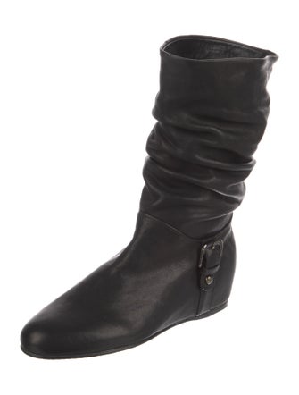 Stuart Weitzman Leather Lace-Up Boots