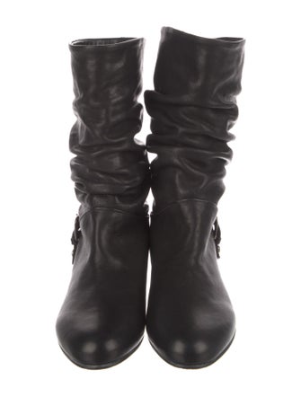 Stuart Weitzman Leather Lace-Up Boots
