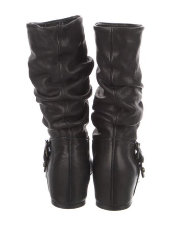 Stuart Weitzman Leather Lace-Up Boots