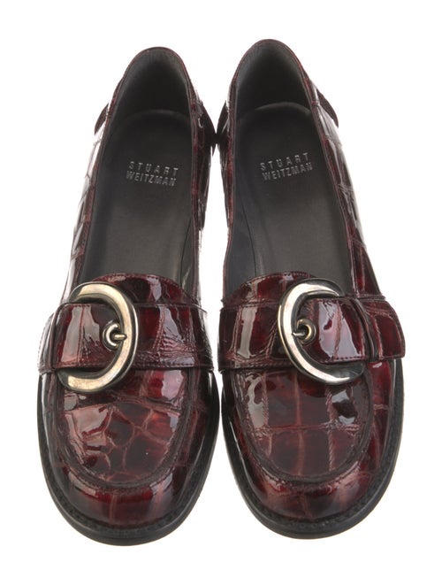Stuart Weitzman Patent Leather Animal Print Loafers
