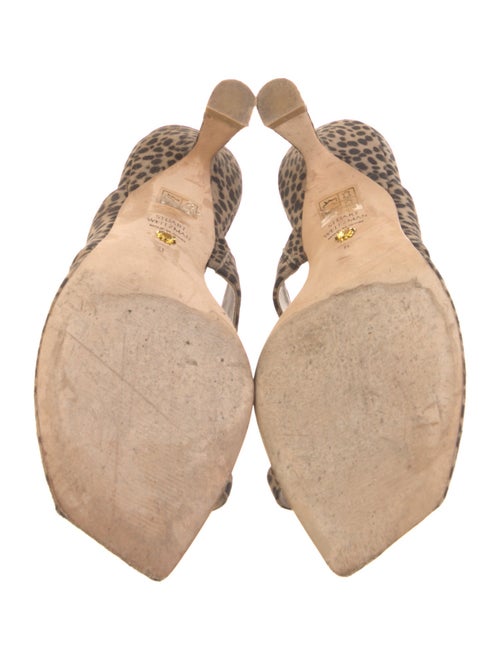 Stuart Weitzman Suede Animal Print Slides