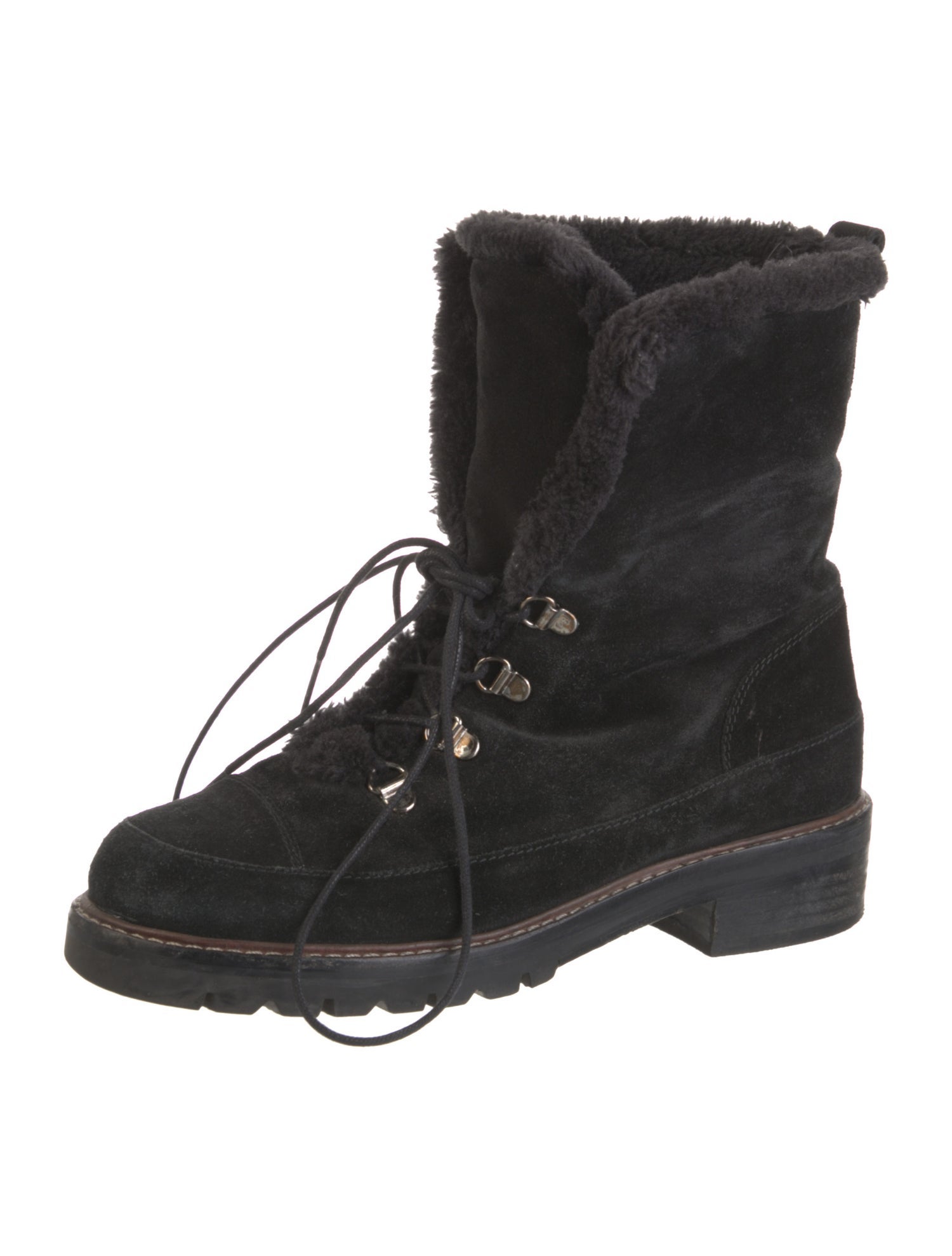 Stuart Weitzman Suede Combat Boots