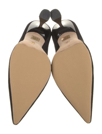 Stuart Weitzman Suede Crystal Embellishments Mules