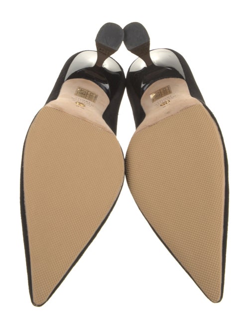 Stuart Weitzman Suede Crystal Embellishments Mules