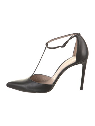 Stuart Weitzman Leather T-Strap Pumps