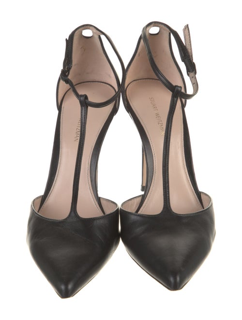 Stuart Weitzman Leather T-Strap Pumps