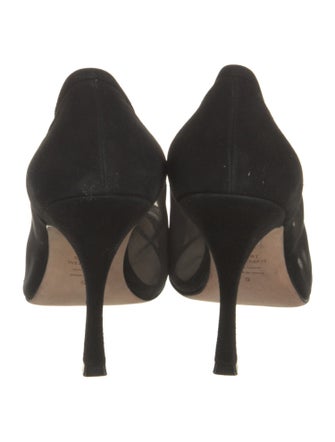 Stuart Weitzman Suede Mesh Accents Pumps