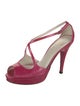 Stuart Weitzman Patent Leather T-Strap Pumps