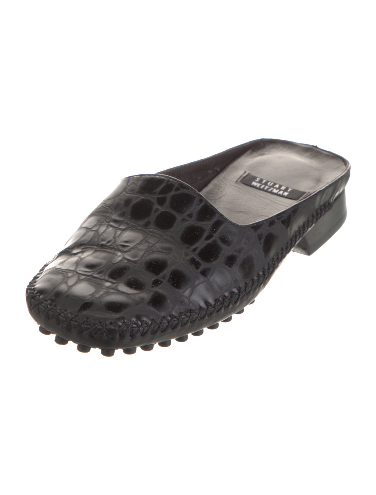 Stuart Weitzman Leather Animal Print Mules