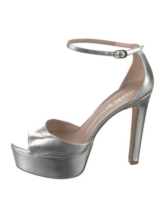 Stuart Weitzman Leather Keyhole Accent Sandals