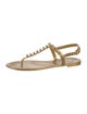 Stuart Weitzman Rubber Studded Accents T-Strap Sandals