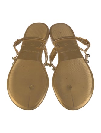 Stuart Weitzman Rubber Studded Accents T-Strap Sandals