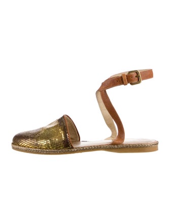 Stuart Weitzman Leather Animal Print Mules