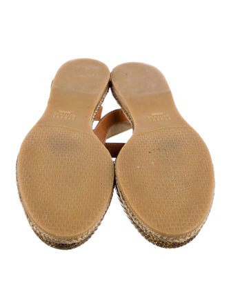 Stuart Weitzman Leather Animal Print Mules